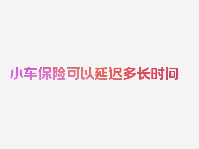 小车保险可以延迟多长时间