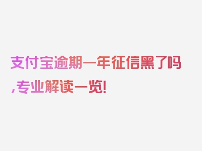 支付宝逾期一年征信黑了吗，专业解读一览！