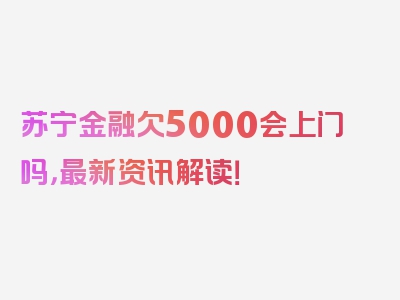 苏宁金融欠5000会上门吗，最新资讯解读！