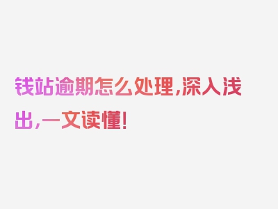 钱站逾期怎么处理，深入浅出，一文读懂！