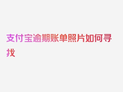 支付宝逾期账单照片如何寻找