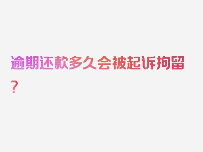 逾期还款多久会被起诉拘留？