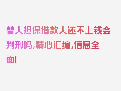 替人担保借款人还不上钱会判刑吗，精心汇编，信息全面！