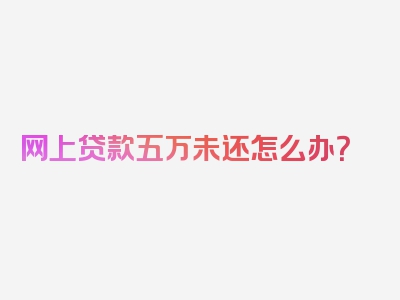 网上贷款五万未还怎么办？