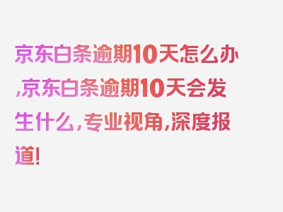 京东白条逾期10天怎么办,京东白条逾期10天会发生什么，专业视角，深度报道！