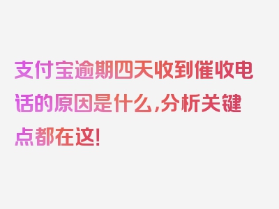 支付宝逾期四天收到催收电话的原因是什么，分析关键点都在这！