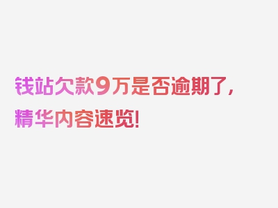 钱站欠款9万是否逾期了，精华内容速览！