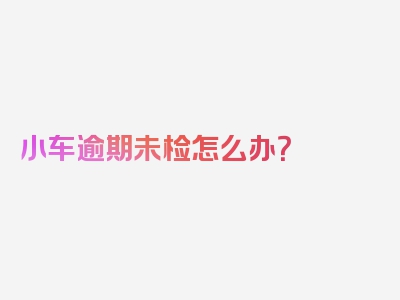 小车逾期未检怎么办？
