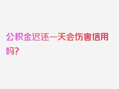 公积金迟还一天会伤害信用吗？