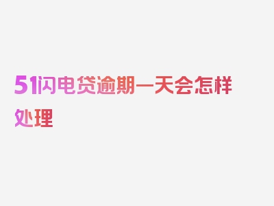 51闪电贷逾期一天会怎样处理