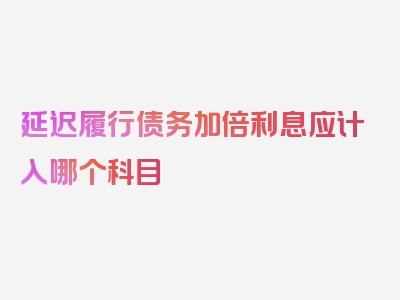延迟履行债务加倍利息应计入哪个科目