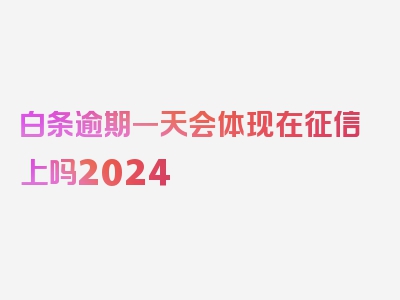 白条逾期一天会体现在征信上吗2024
