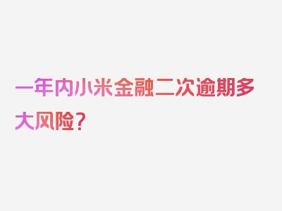 一年内小米金融二次逾期多大风险？