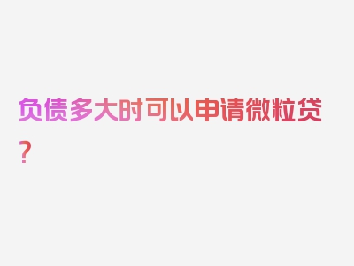 负债多大时可以申请微粒贷？