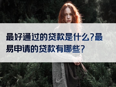 最好通过的贷款是什么？最易申请的贷款有哪些？